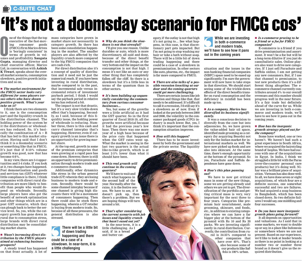 ashishktiwari's tweet photo. It's not a doomsday scenario for FMCG sector: Saugata Gupta via @dna  https://t.co/FiGyupvIgF @ashishktiwari #DNAMoney #Marico #SaugataGupta #FMCG https://t.co/Hu3IvKRNc1
