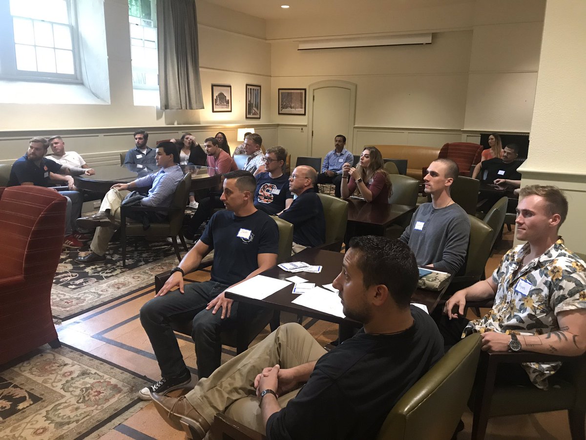 SyracuseOVMA's tweet photo. Syeisha Byrd welcomes incoming student veterans to the Transitioning Student Veterans to Campus Life program at @HendricksChapel at @SyracuseU #BestPlaceForVeterans #OrangeNation https://t.co/pLJ84EsxIf