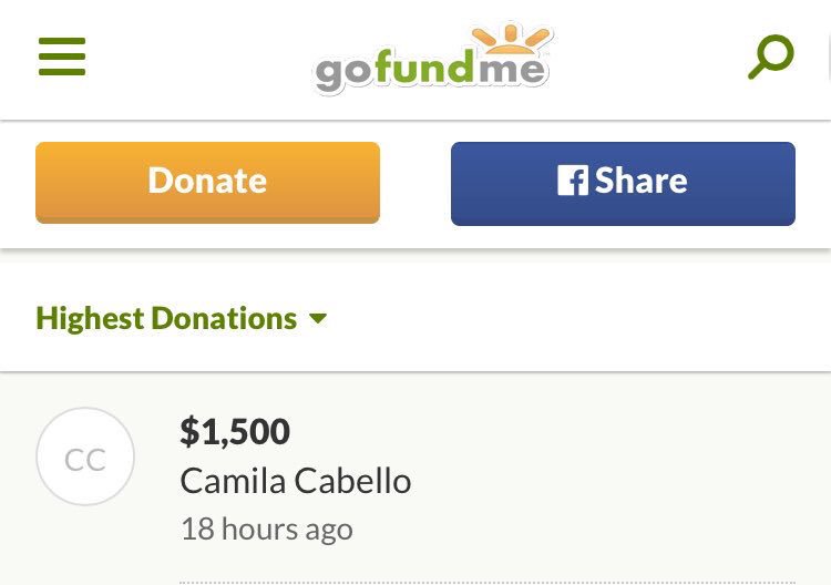 Camila helped a fan from Venezuela (a country that was in political conflict) donating $1,500 so she can move with her family.