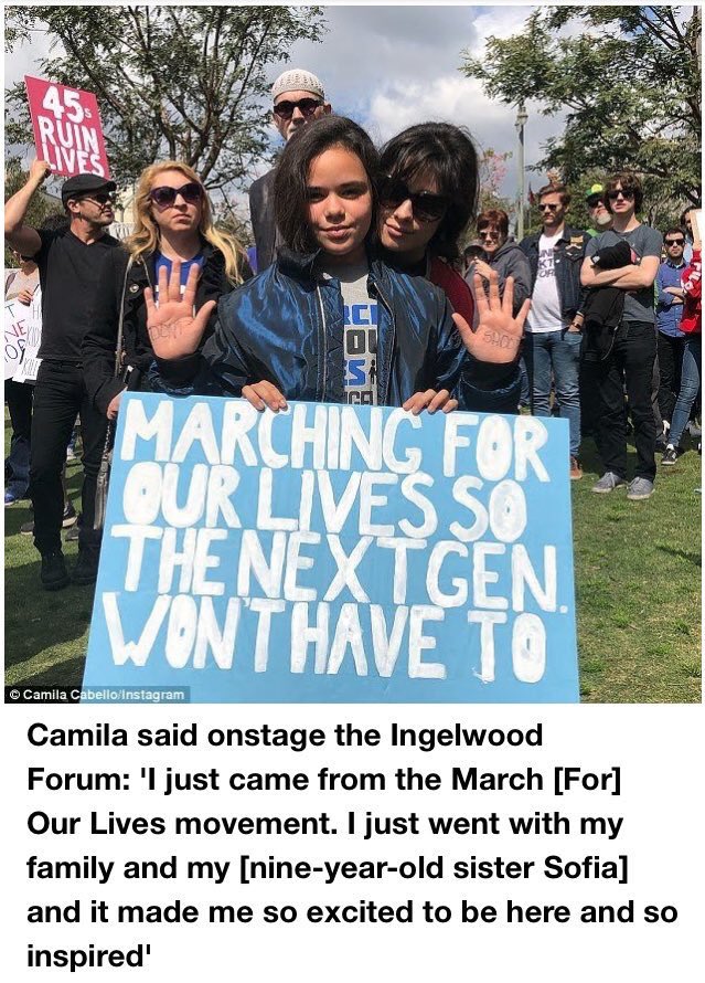 Camila joined a protest march against Trump to fight for her rights and made a speech about it at Kids Choice Awards.