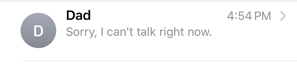 Sorry I can’t talk right now