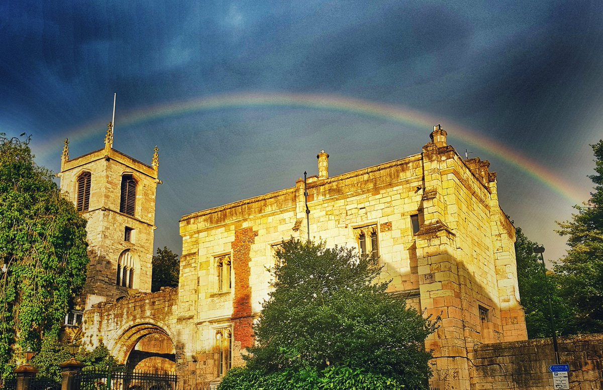 No21York's tweet photo. Rainbow over St. Olave's https://t.co/SlT5GQX6pQ