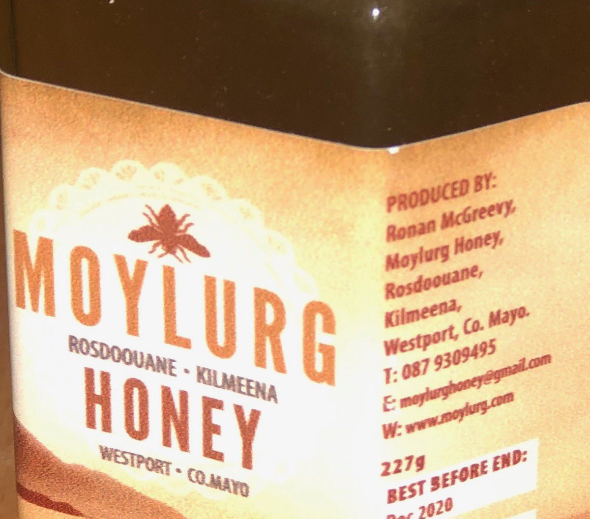 RMcGreevy1301's tweet photo. Introducing my latest endeavour. Moylurg honey is named after the ancient kingdom ruled over by the McGreevys in the 13th century. Truly I’m a busy 🐝. https://t.co/s4e1hUdLBL
