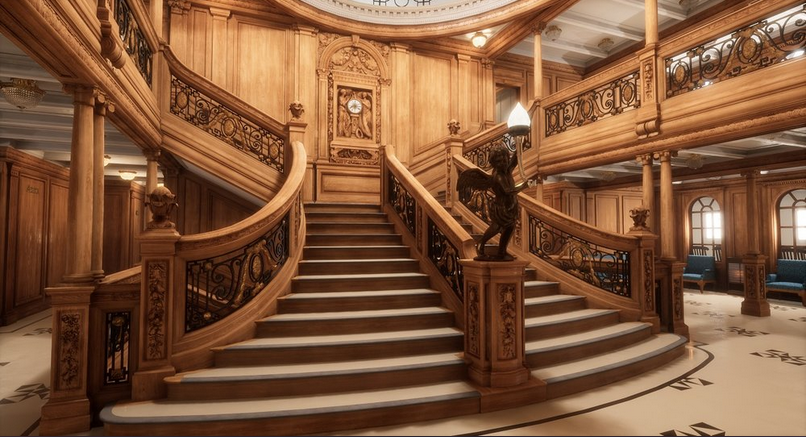 Blanc Misseron 18 A View Of Titanic S Grand Staircase Boat Deck A Deck Levels Titanic T Co Rnibc1p9np Twitter