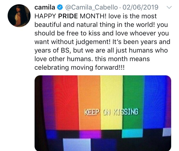 Camila has always shown her support to the LGBTQ+ community, saying that she loves them and they are not alone.