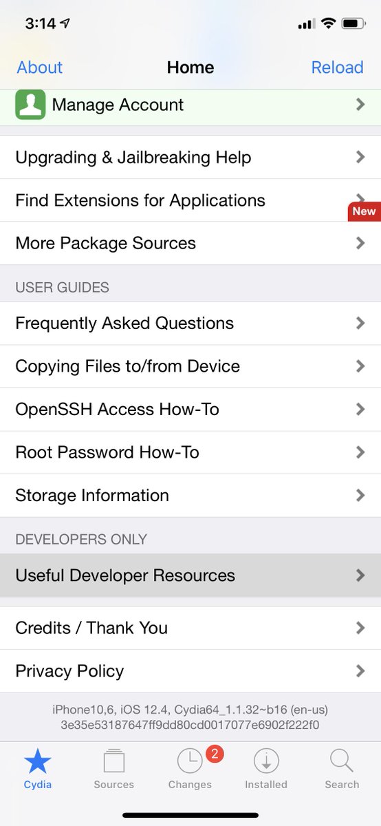 d3zb6z's tweet photo. Jailbroke successfully on the third try. @Pwn20wnd is amazing. Really excited to have the added stability of 12.4. https://t.co/v7XNahKrIv