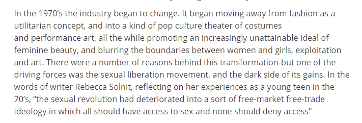 In the 1970s the modeling industry began to change. Around the time the Pedophile Information Exchange (PIE) and The North American Man/Boy Love Association (NAMBLA) came out full force with powerful individuals backing them.  #Casablancas  #OpDeathEaters