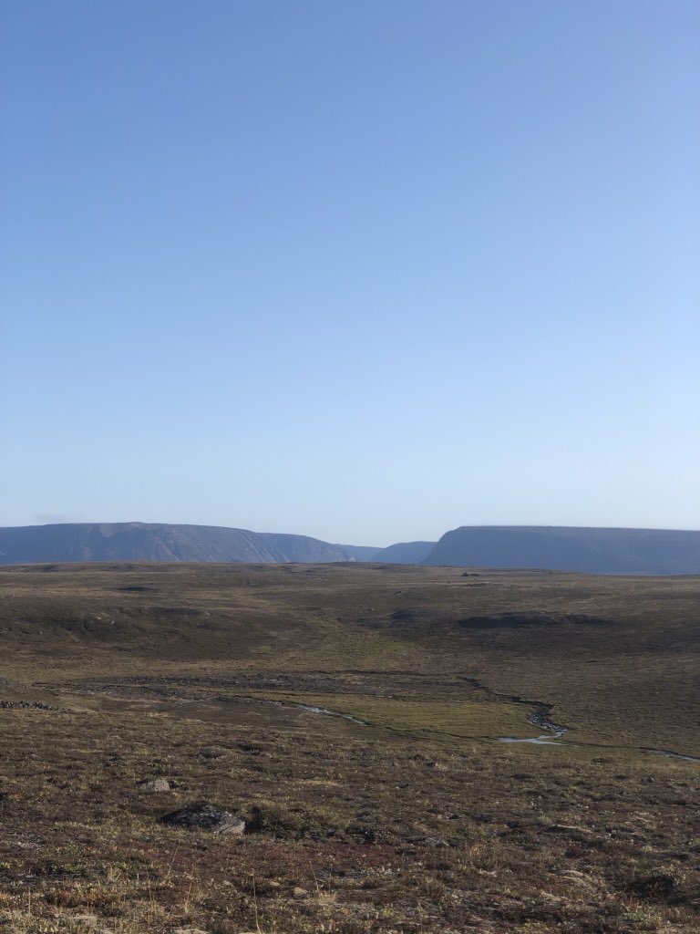 Shekatsak's tweet photo. Near this pingu-like hill, facing north, youโll find them. Even a patch of crow berries #Ataata #Instructions #WeFoundThem My baby girl is a little dot on the tundra #PondInlet https://t.co/SRWpXSjOk0