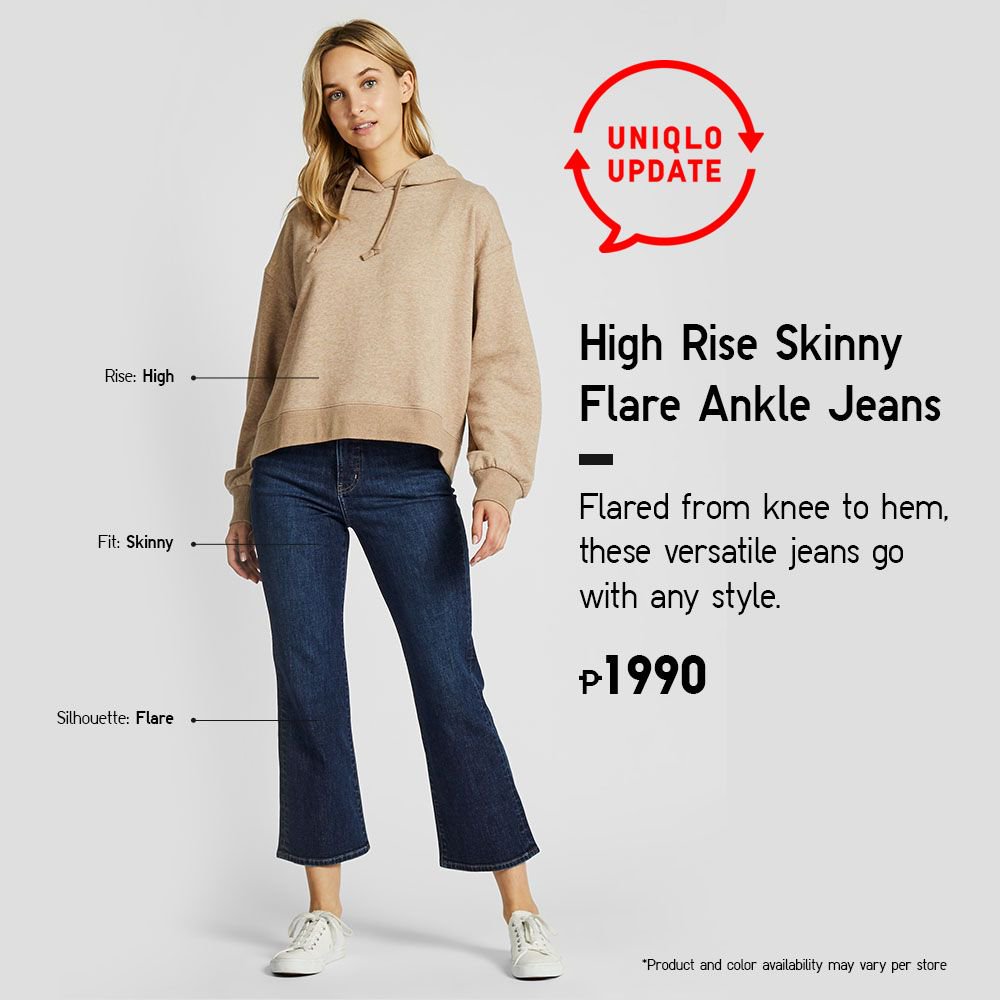 uniqlo high rise skinny flare ankle jeans