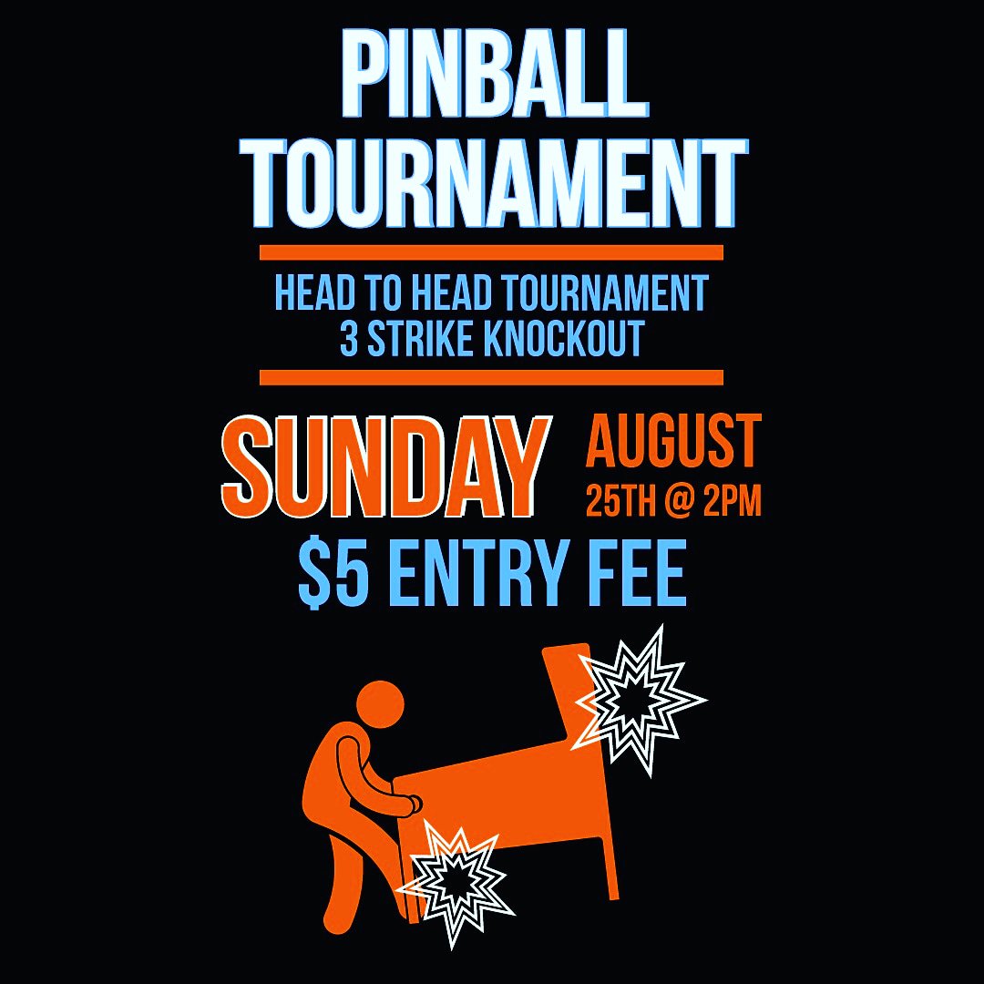 gamersarcadebar's tweet photo. NEXT SUNDAY PINBALL TOURNAMENT! Sign up now!!
Contestants will be playing on 1 of our 5 pinball tables for head to head challenges! Lose three challenges and your out! 

#pinballtournament  #tournamenttime #Sundayfunday #oneweekaway #downtownspokane #509nightlife #pnwarcade https://t.co/ESyTUFKOev