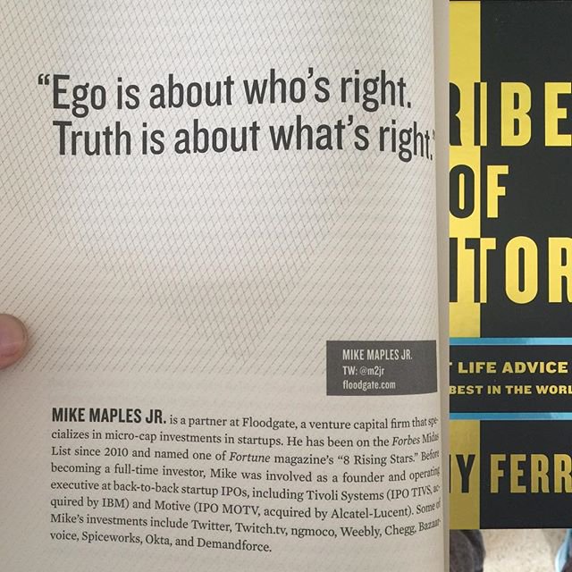 Brendan_Mace's tweet photo. “Ego is about who’s right. Truth is about what’s right.” - Mike Maples, Jr. ... From Trib... https://t.co/SpPGoCkREj https://t.co/8bEkEDpeYC https://t.co/CKxHq3RKLJ