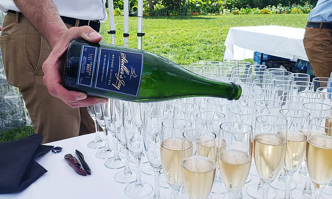 araxirestaurant's tweet photo. #BC #wines, #cocktails and #canapes – oh my! Welcoming #AraxiLongtable Dinner guests with @StellersJayBrut, @Quails_Gate wine, @SheringhamBC cocktails and delectable bites! #CelebrateAraxi https://t.co/kkmdT2BEH6