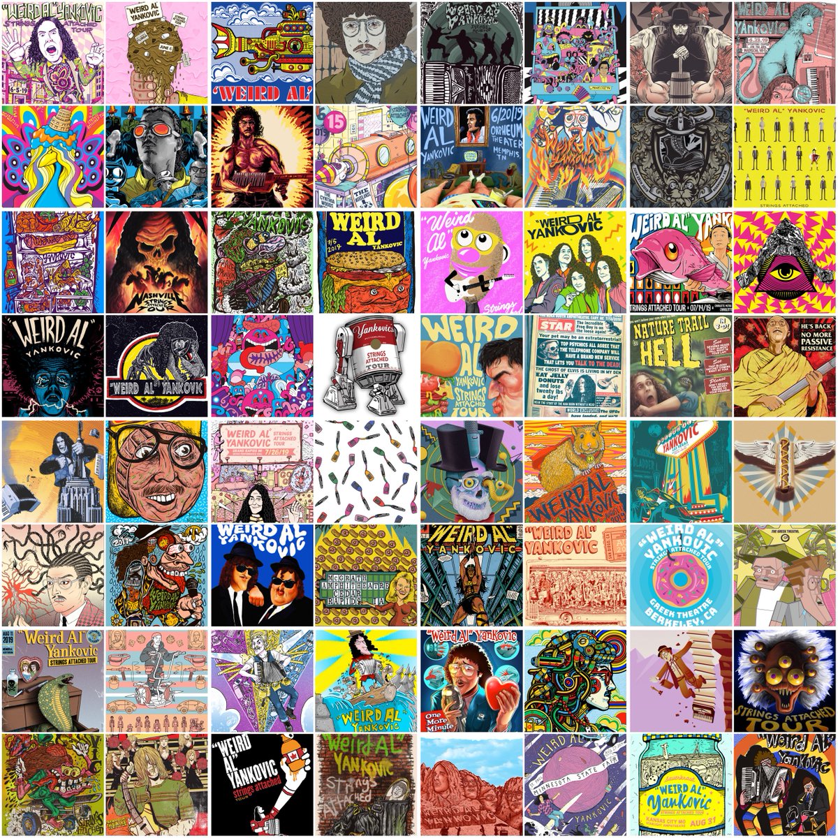 alyankovic's tweet photo. The poster designs for ALL 64 VENUES on the Strings Attached tour have now been revealed - which one is your favorite? Huge thanks to all the amazing artists. If you're so inclined, you can get a T-shirt emblazoned with the design your choice right here: https://t.co/Vqylq4A4KQ https://t.co/ugHHGo1QfB