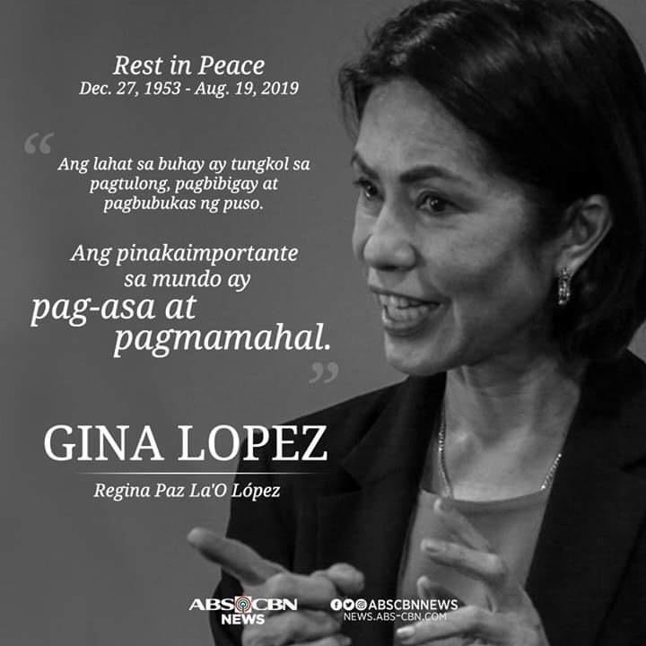 iamkarendavila's tweet photo. A LIFE WELL LIVED 🙏🏻 Salute to Gina Lopez for choosing to live a life full of passion, joy &amp; love. Her energy, strength &amp; positivity is such an inspiration. We LOVE YOU Gina 💞 You are AMAZING GRACE until your last days #kapamilya https://t.co/jgsLp11NVW