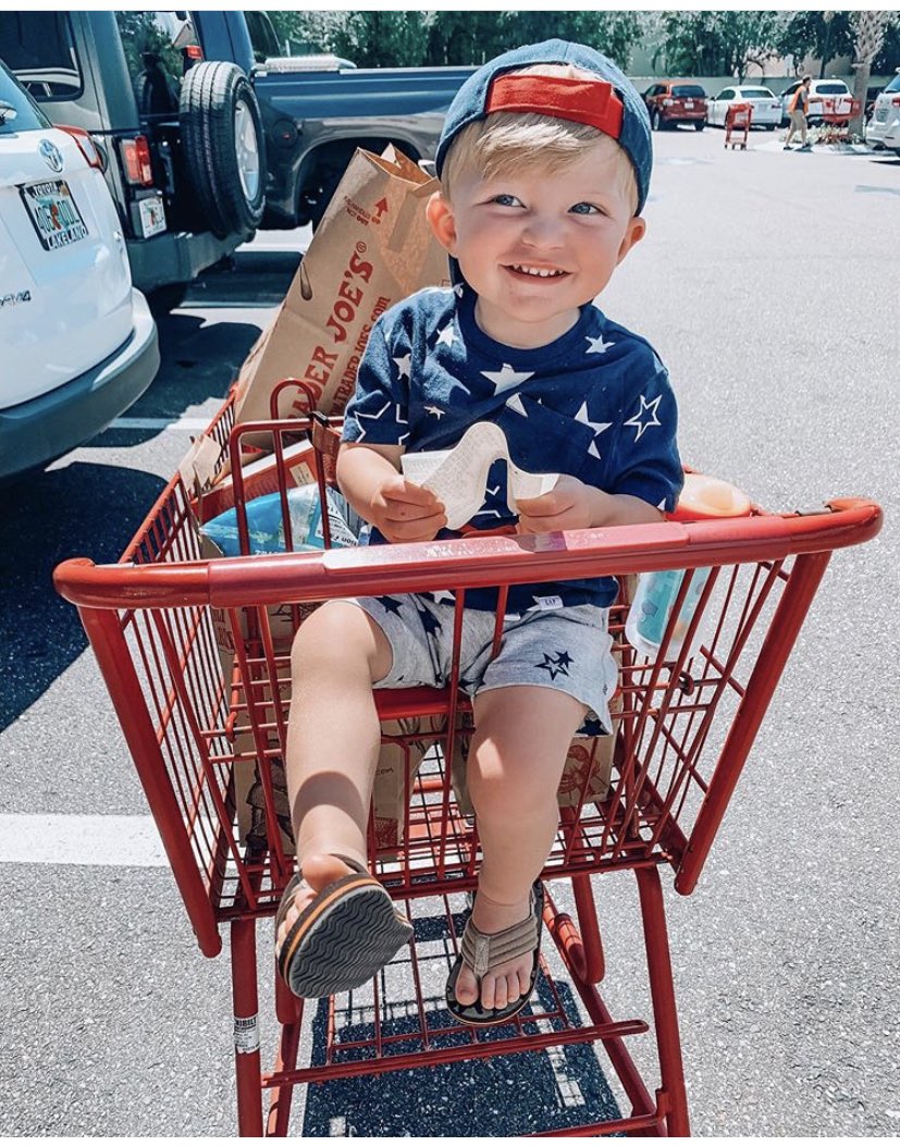 Out shopping with the mini, we all know who dressed him.