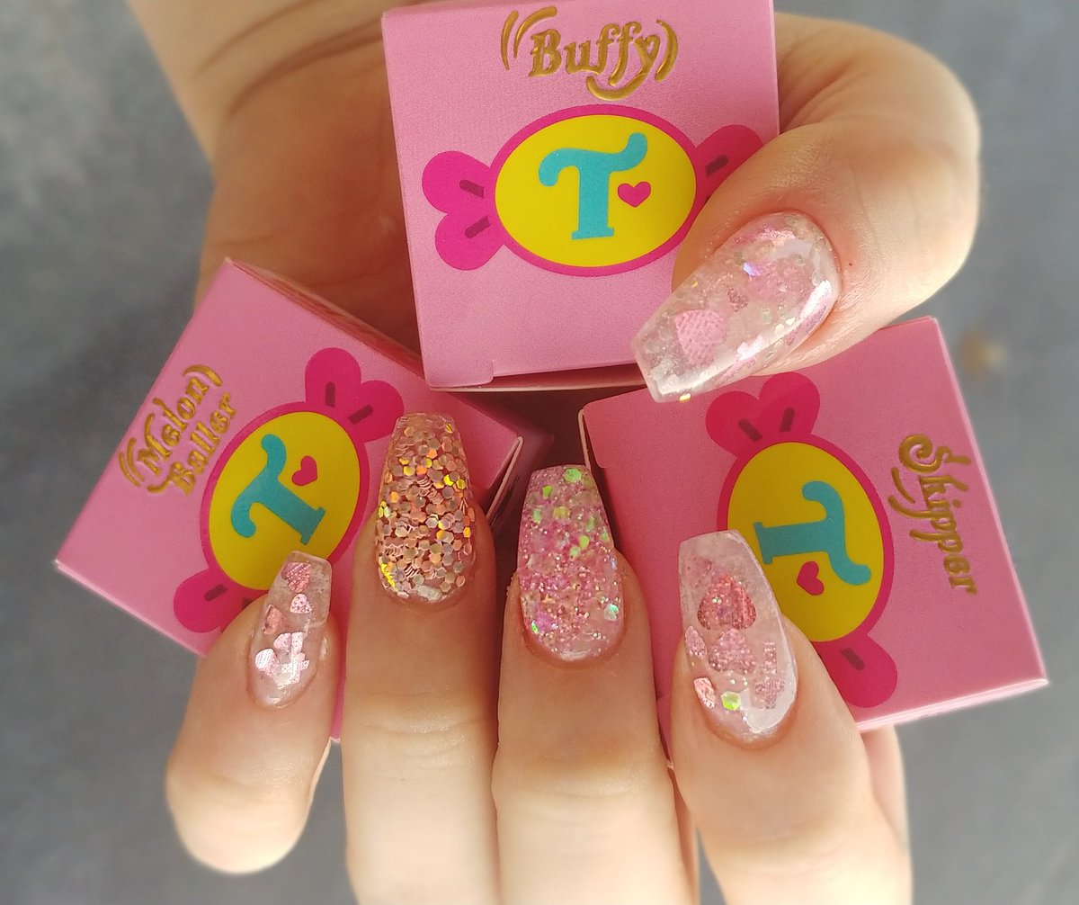 STFUmissyy's tweet photo. PSA: @TrixieCosmetics Sprinkles look great on your nails too! I encapsulated #Buffy #Skipper & #MelonBaller in acrylic. So fun and SO cute!!! #TrixieCosmetics https://t.co/33FG1H8Wct