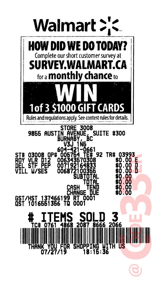Code33er's tweet photo. 🆓 #ScanningCode items from July 27, 2019

Walmart (Lougheed Mall) 💲🚔🚨

@WalmartCanada #Walmart #WalmartCanada

@cbcgopublic @cbcmarketplace @CompBureau @ConsumersCanada @RedFlagDeals @RetailCouncil @smartcanuck #BBY #BC #Burnaby #canada #GVA #GVR #SCOP #VanBC #Vancouver #YVR https://t.co/e8DnVWZLn7