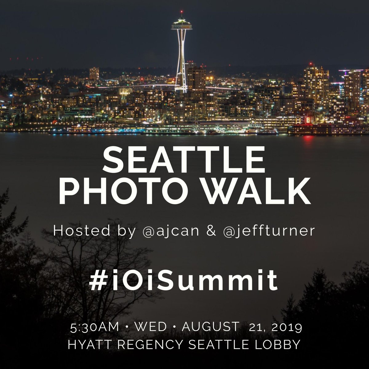 Join AJ Canaria and me on a Seattle Photowalk at the <a href="/nardotrealtor/">National Association of REALTORS®</a> #iOISummit. Wednesday morning, August 21 at 5:30am! Meet in the @HyattRegencySEA lobby and we’ll head out around 5:45am. instagram.com/p/B1Uvt2Sl28o/