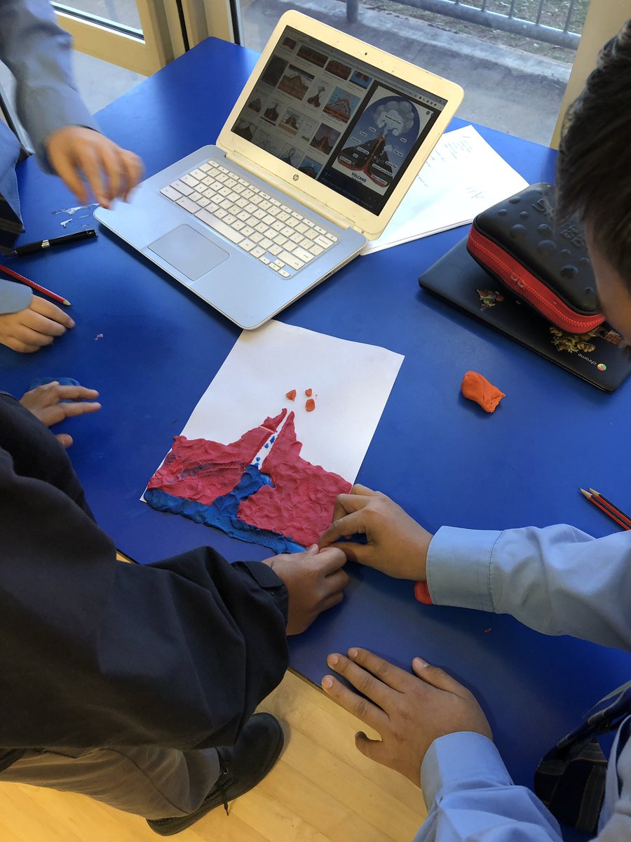 StJosephEnfield's tweet photo. We welcome @simoncrook again working with Year 6 as they create stop motion animation to explain Volcanic eruptions #nationalscienceweek https://t.co/JyBkpdlG8r