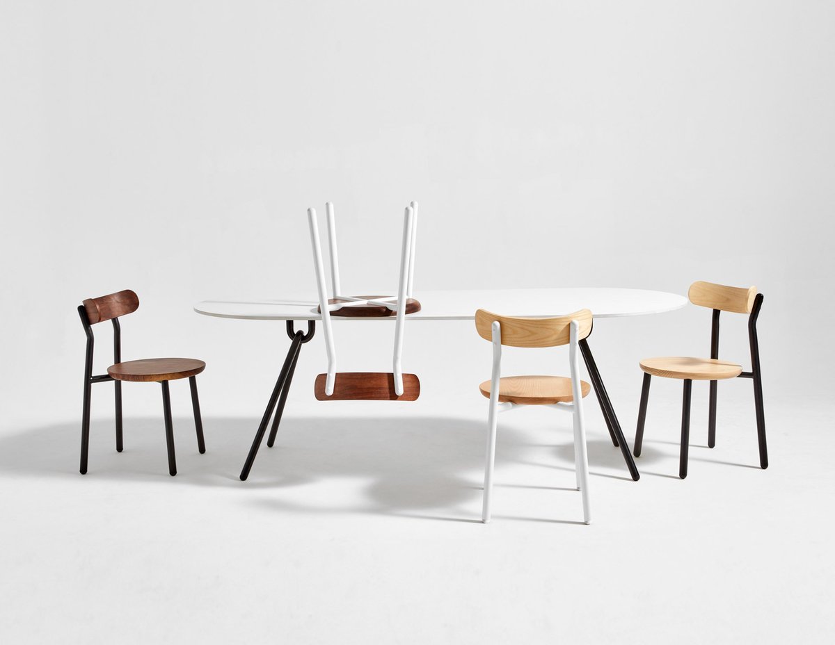 DesignByThem's tweet photo. 👋🏼 Welcome back Them Chair - Recreated with a new metal frame. Originally designed as an all timber chair, the Them Chair honours the traditional form coupled with a robust, compact design. Designed by GibsonKarlo. 

https://t.co/T4TX7n3WmR https://t.co/cIi6ZoQbBR