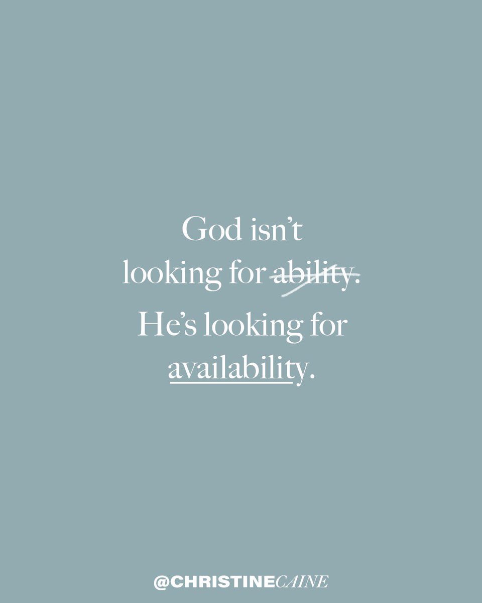 ChristineCaine's tweet photo. Often the very things that you think have disqualified you are the ones that qualify you to do what God is calling you to.

He deliberately chooses imperfect vessels and sends them out so that His strength can be made perfect in that weakness. https://t.co/Qe0wDLkBHJ