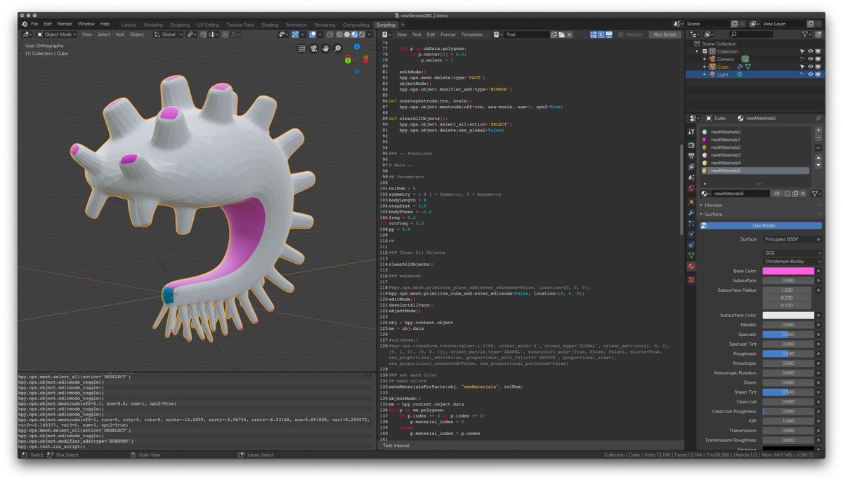sigma6289's tweet image. まだ足しかないけど超楽しい。#b3d #python #GenerativeModeling