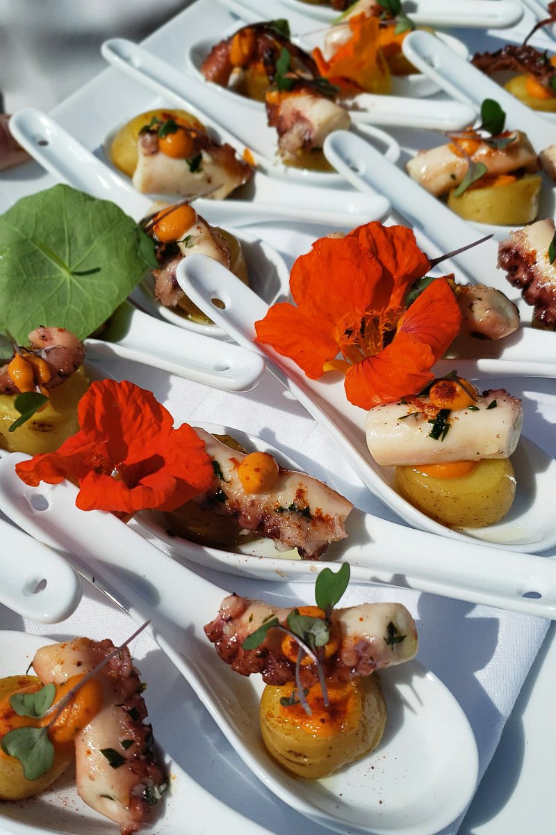BarOso_Whistler's tweet photo. It’s been an OSO delicious start to this year’s #AraxiLongtable Dinner, from Chef Jorge's Grilled #Octopus canapes and our @SheringhamBC reception #cocktails to dinner’s first course of Housemade Fresh and Cured #Charcuterie! #OSOWhistler https://t.co/OP3czM5AEB