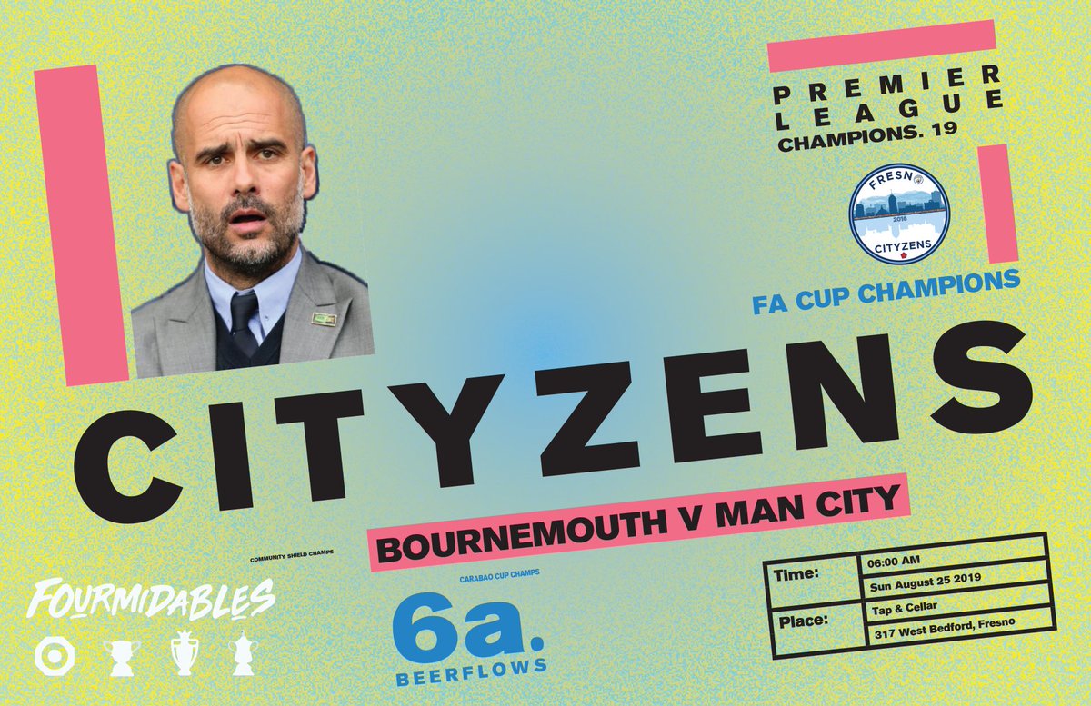 fresnocityzens's tweet image. On to match day #3 and another chance for our boys in blue to defend the title. Come out and show your support! C’mon City! Tap &amp;amp; Cellar, 317 W. Bedford, Fresno.  @PLinUSA #MyPLMorning @ManCity @ManCityUS @Cityzens #mancityosc #wearecity #fourmidables