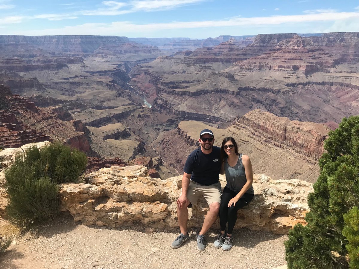 TheodorePepping's tweet photo. Such an amazing day at the Grand Canyon with my wife! Words can’t describe the beauty of this natural wonder. 2 “Natural Wonders of the World” in 3 months! 5 more to go! Though something tells me Mt. Everest might be a challenge... #MarriedLife #7wondersOfTheWorld #WeekendVacay https://t.co/B9yVfno2Xt