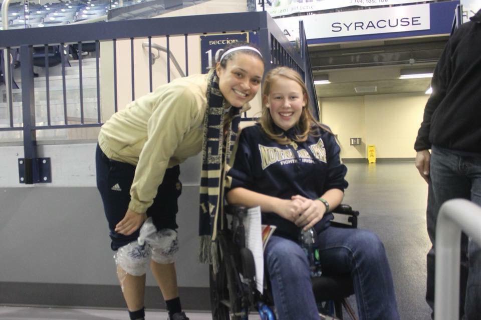 KaylaBMcCloud's tweet photo. After breaking my back when I was 14, unable to walk, I got to meet my idol. That day I gave up on the idea that I’d ever play basketball again due to injuries. Today, I got the chance to grab a picture w/ her again as I continue to play college basketball. Blessed every day 🙏🏻 https://t.co/xmi7d1ebDG