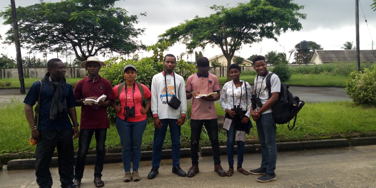 Uwatty's tweet photo. The smile is beaming on their faces because Birdwatching was fun and they could identity Birds by calls and by Sighting. Even in an altered environment, birds do have a way to adapt. #IBC #NIBAP #Biodiversity #Uyo https://t.co/WHILHEZ9RG