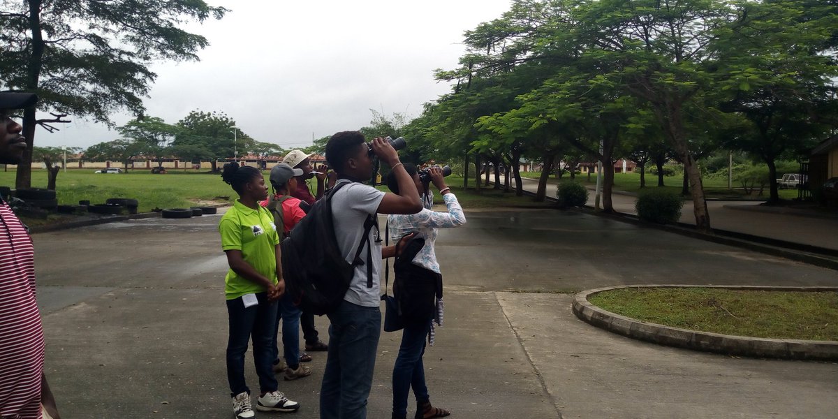 Uwatty's tweet photo. The smile is beaming on their faces because Birdwatching was fun and they could identity Birds by calls and by Sighting. Even in an altered environment, birds do have a way to adapt. #IBC #NIBAP #Biodiversity #Uyo https://t.co/WHILHEZ9RG