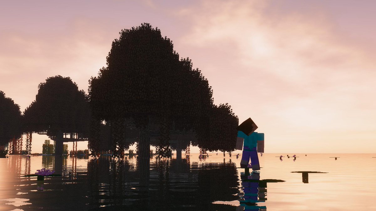SmojoFoundation's tweet photo. One of our players on our #SmojoFoundation Community @Minecraft Server, wondering in the #distance. While watch a #Beautiful #Sunset in the #Swamp. #Awesome 

Join Now https://t.co/axmi35Z0jr 
#SMP #Minecraft #Server #Art #Screenshot #Wow https://t.co/Bxq0liBohh