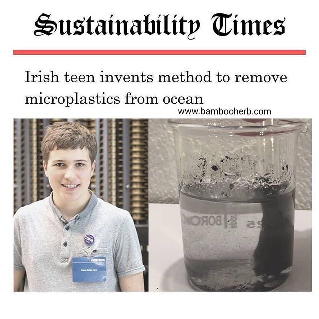 hsandvalleys's tweet photo. #Repost @bambooherb with @download_repost
・・・
Well isn’t this good news on a monday morning! 😍 Fionn Ferreira, aged 18 and from Ireland may have found a solution to rid the oceans of microplastics, which are known to be near impossible to remove due … https://t.co/YOOHeTqGR7 https://t.co/EpBX5qKL3T