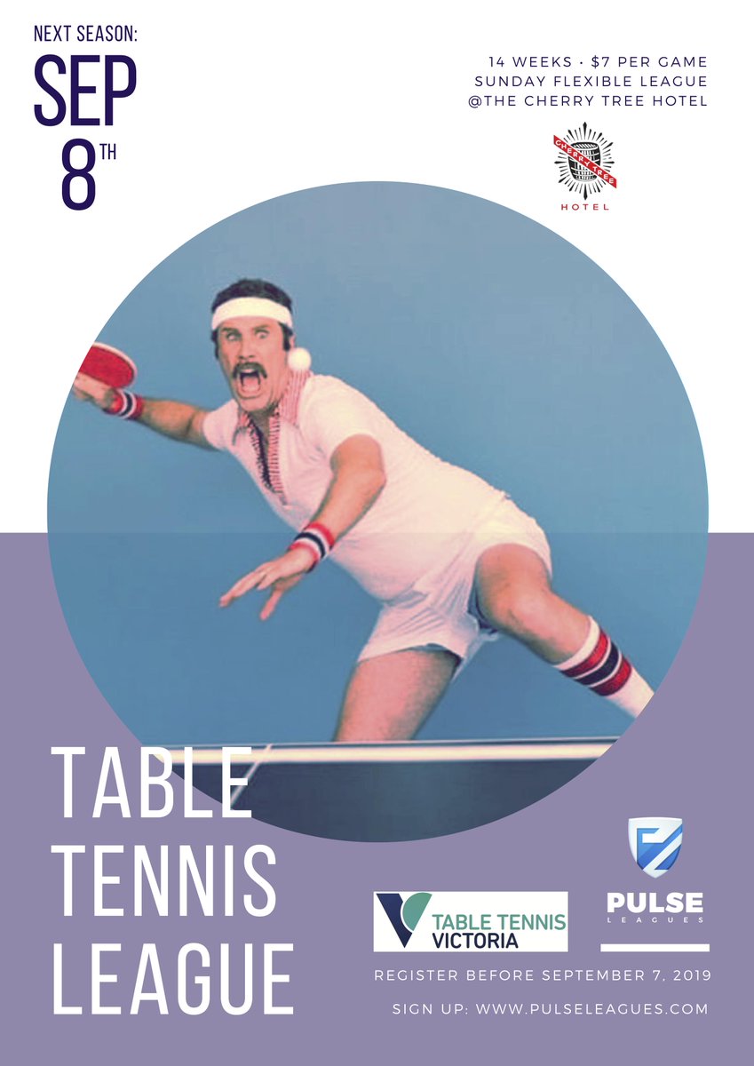 tabletennisvic's tweet photo. Competition | Pulse Pub League
 
IT’S HERE!!! PING PONG AT THE PUB!!!🏓🍺
TTV are excited to announce a new and exciting social competition!!
The Cherry Tree Hotel in Cremorne hosts the opening event on Sunday September 8.

#TTV #Pulse #PulsePubLeague #PingPongPints #BeerPong https://t.co/cWO3QlFf30