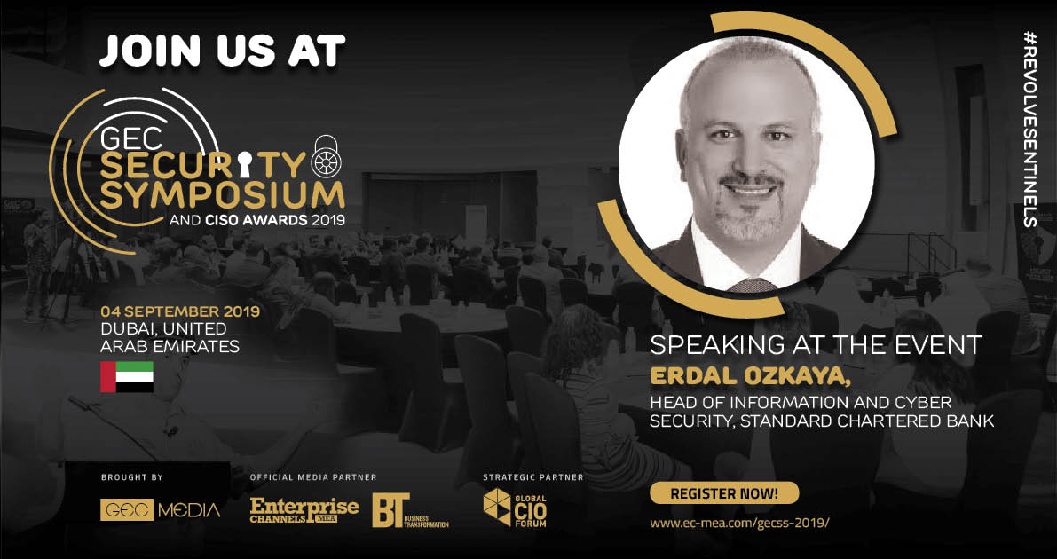 EC_MEA's tweet photo. Speaking at the 'GEC Security Symposium &amp; CISO Awards 2019' UAE - Dr. Erdal Ozkaya, Head of Information and Cyber Security, Standard Chartered Bank - Register Now!
https://t.co/2LNfY8Q33O

@BusinessTransf3 
@globalcioforum 

#revolvesentinels #cybersecurity #standardchartered https://t.co/cHEzC9bEzo