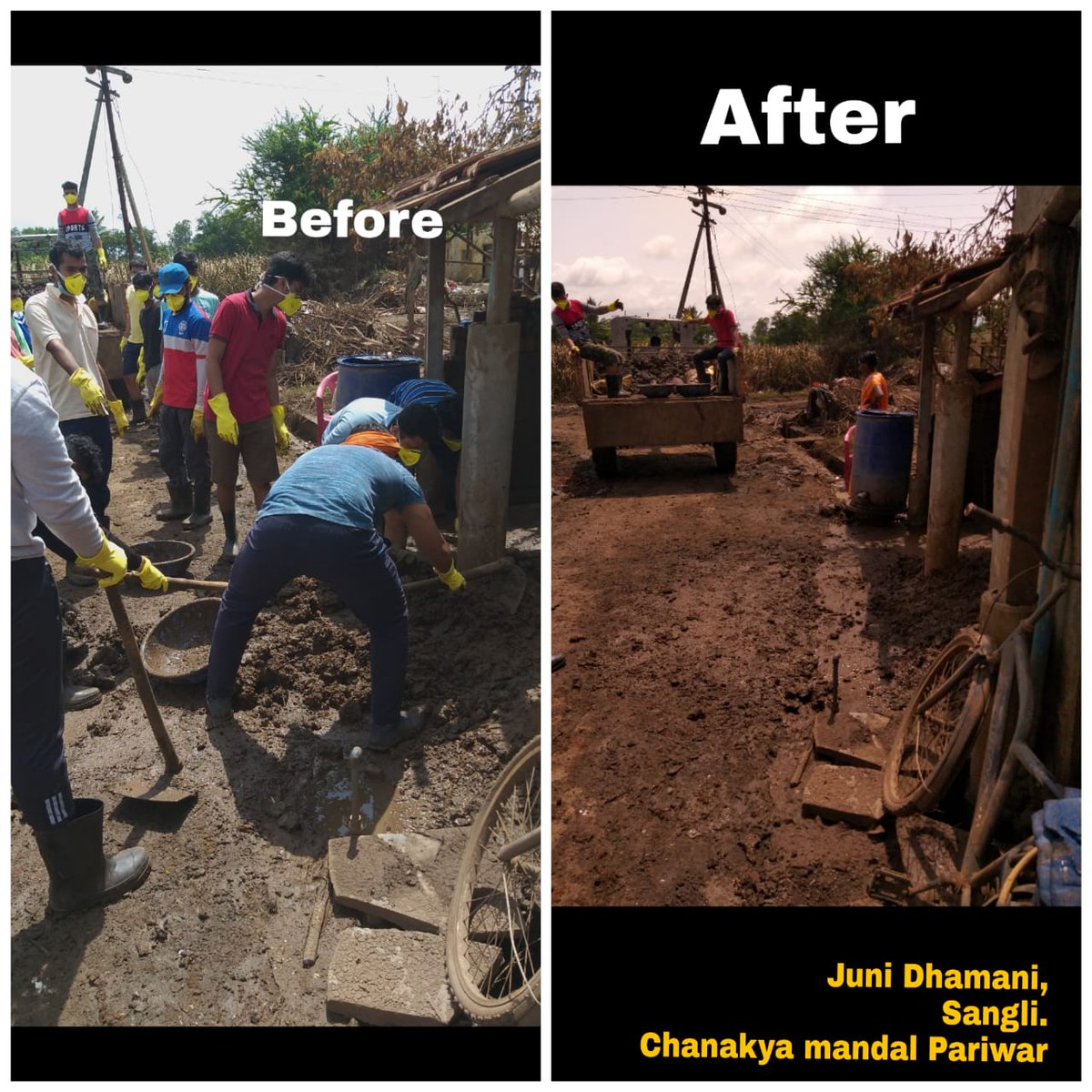ABS_Indian's tweet photo. Team of 150 volunteers from #ChanakyaMandalPariwar,  relentlessly worked for a 6 days in flood hit Kolhapur and Sangali districts.We believe in "Service of Jiva is Worship of Shiva" https://t.co/axgF3WUPpn