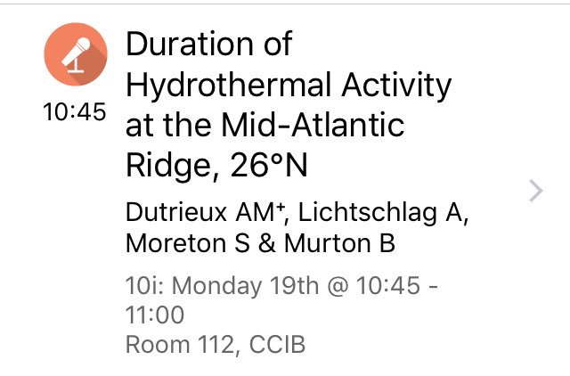 Today come to listen to me speaking about hydrothermal activity from the last 100,000 years in the Atlantic ! #goldschmidt2019 <a href="/NOCnews/">National Oceanography Centre</a> @goldschmidt2019