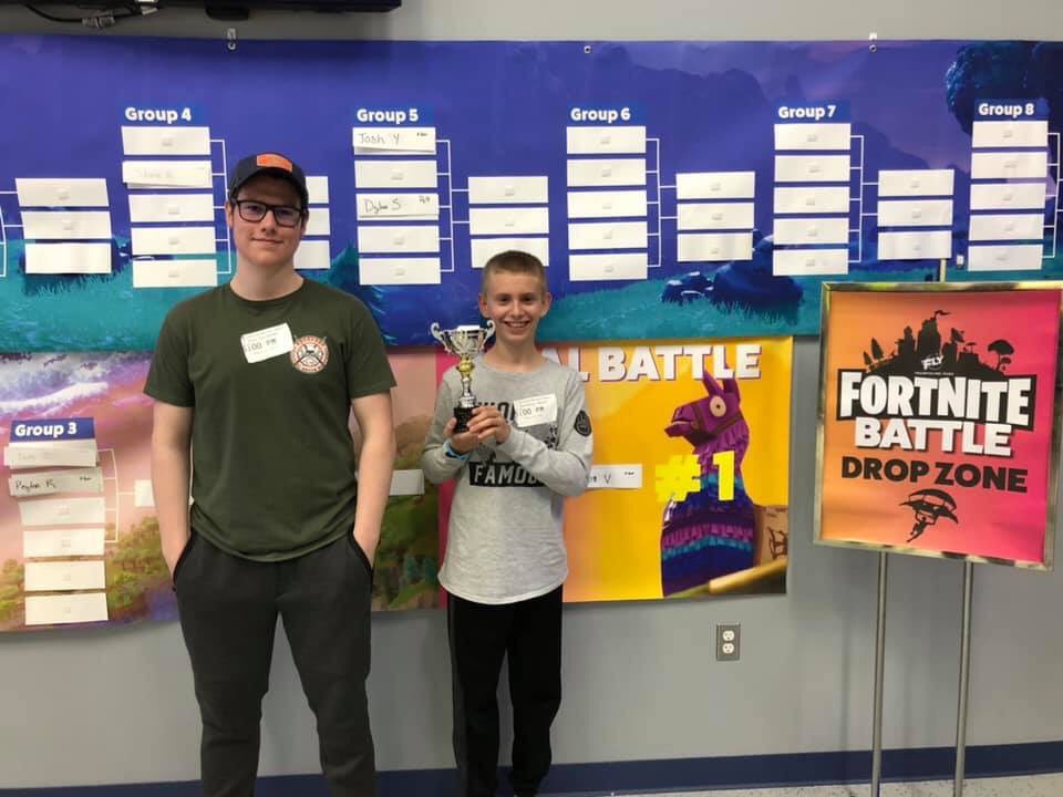 FlyWasilla's tweet photo. Check out our Fly Fortnite Tournament! It was a very exciting and fun day! Our 1st place winner: Mason, 2nd place: Alec and 3rd place Peyton! Congratulations to all! #FlyWasilla #Fortnite #jump #fun #game https://t.co/9GZa9SPmo1