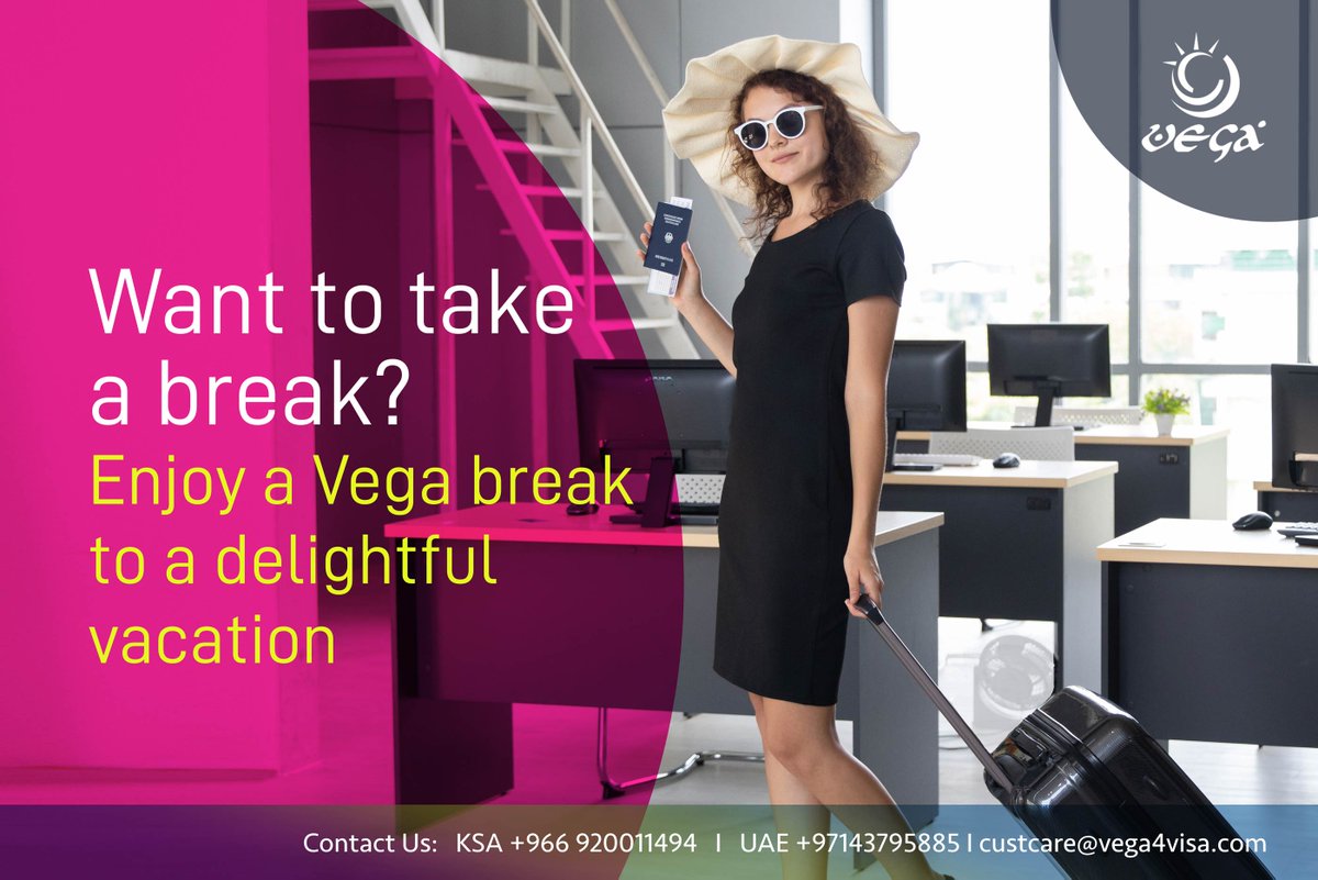 Vega4Visa's tweet photo. Want to take a break?
Enjoy a Vega Break to a delightful vacation

#Visa_Form_Filling📄 
#Ticket_Booking ✈️
#Hotel_Booking 🏨

✔️ #KSA : +966 920011494

✔️ #UAE : +971 050-2277813/ 04-3795885

#Vega4Visa #exploring #services #passport #delightful #Vacation https://t.co/dM20ZDCLUh