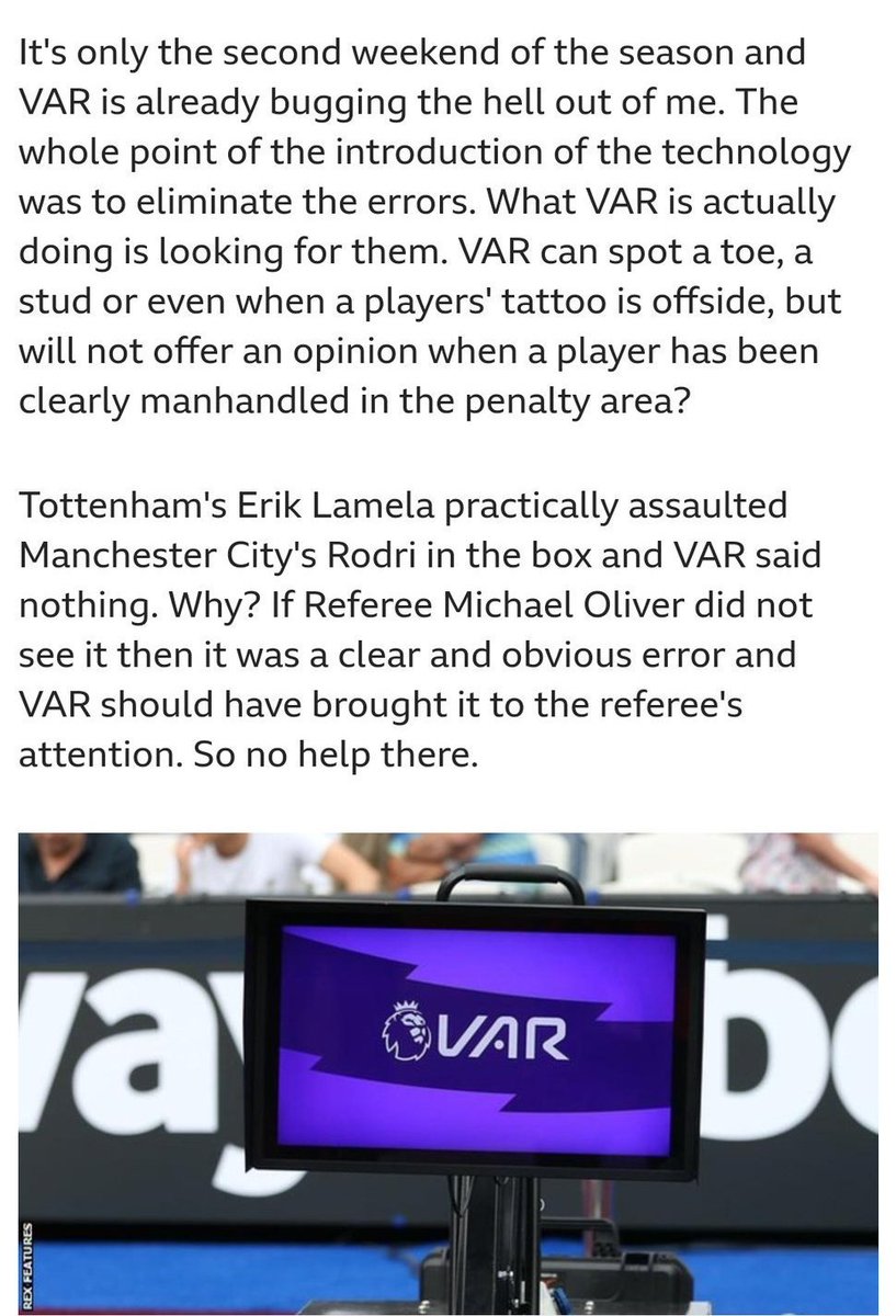 StopdeVAR's tweet image. Deze britse journalist geeft een duidelijk beeld van de #VAR zoals deze nu  gebruikt wordt! #VARout #stopdevar