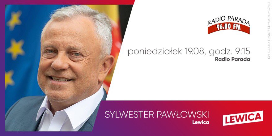 __Lewica's tweet image. #LewicawMediach: Sylwester #Pawłowski dziś o 9:15 na antenie @ParadaRadio