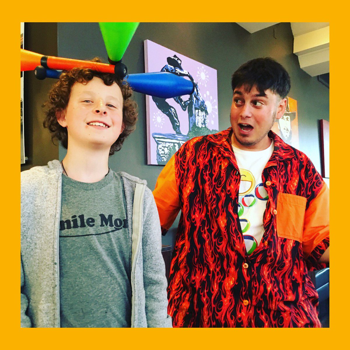 jacksprime's tweet photo. Ben the Juggler is back with more tricks &amp; of course he brought Ernie! Don’t forget, each kids eats FREE per one adult entree EVERY Monday evening! 
#benthejuggler #entertainment #kidsnight #familynight #familyfun #juggler #bayareaeats #foodie #craving https://t.co/re0Nl9wCRg
