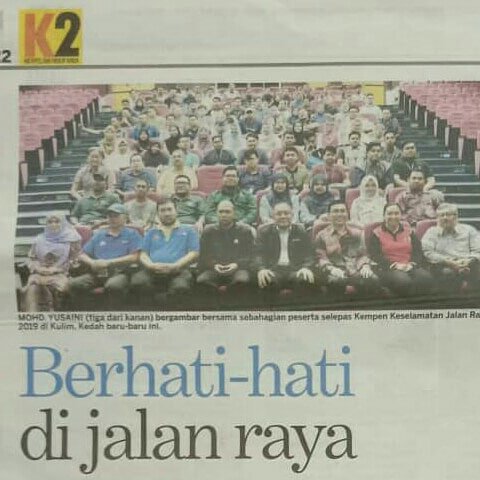 PTSB_edu's tweet photo. 19 Ogos 2019 Isnin
Akhbar Kosmo Sisipan K2 Ruangan Varia sempena Kempen Keselamatan Jalan Raya 2019 di Kampus Politeknik Tuanku Sultanah Bahiyah. Anjuran Persatuan Pengusaha Syarikat Perindustrian Kulim (KITA)
#makingPTSBgreat https://t.co/bMbxyDSyDI