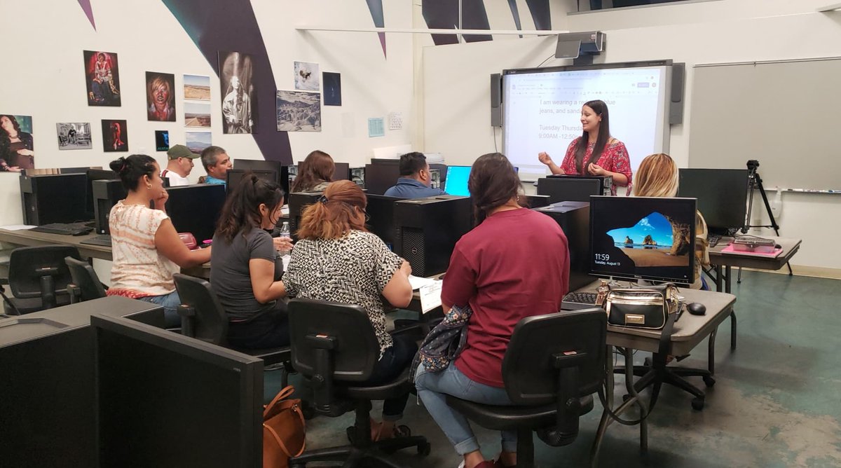 Barstow_AEBG's tweet photo. Barstow Community College is proud to launch Non-Credit ESL classes! 

Beginning ESL (190/192) taught by Paloma Duran at BCC CTE Campus.
Intermediate ESL (156/166) taught by Jill Murphy at BCC Main Campus.

ESL190 is open for enrollment.
All classes offered at 8am and 9am. https://t.co/DbWAF91Gal