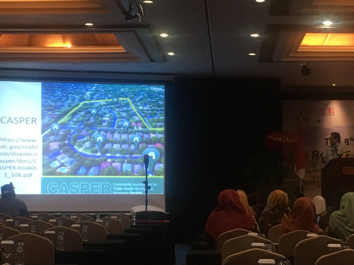 alertasia's tweet photo. Casper.
Not the friendly gost, but it is a Community Assessment for Public Health Emergency Response. Presentation on Rapid Need Assessment by Dr. Alden Henderson from US-CDC, Atlanta.  1st session at 8th NSCE pre-conference @fetpindonesia
#Casper #8thNSCE https://t.co/EAg3bUkKwM
