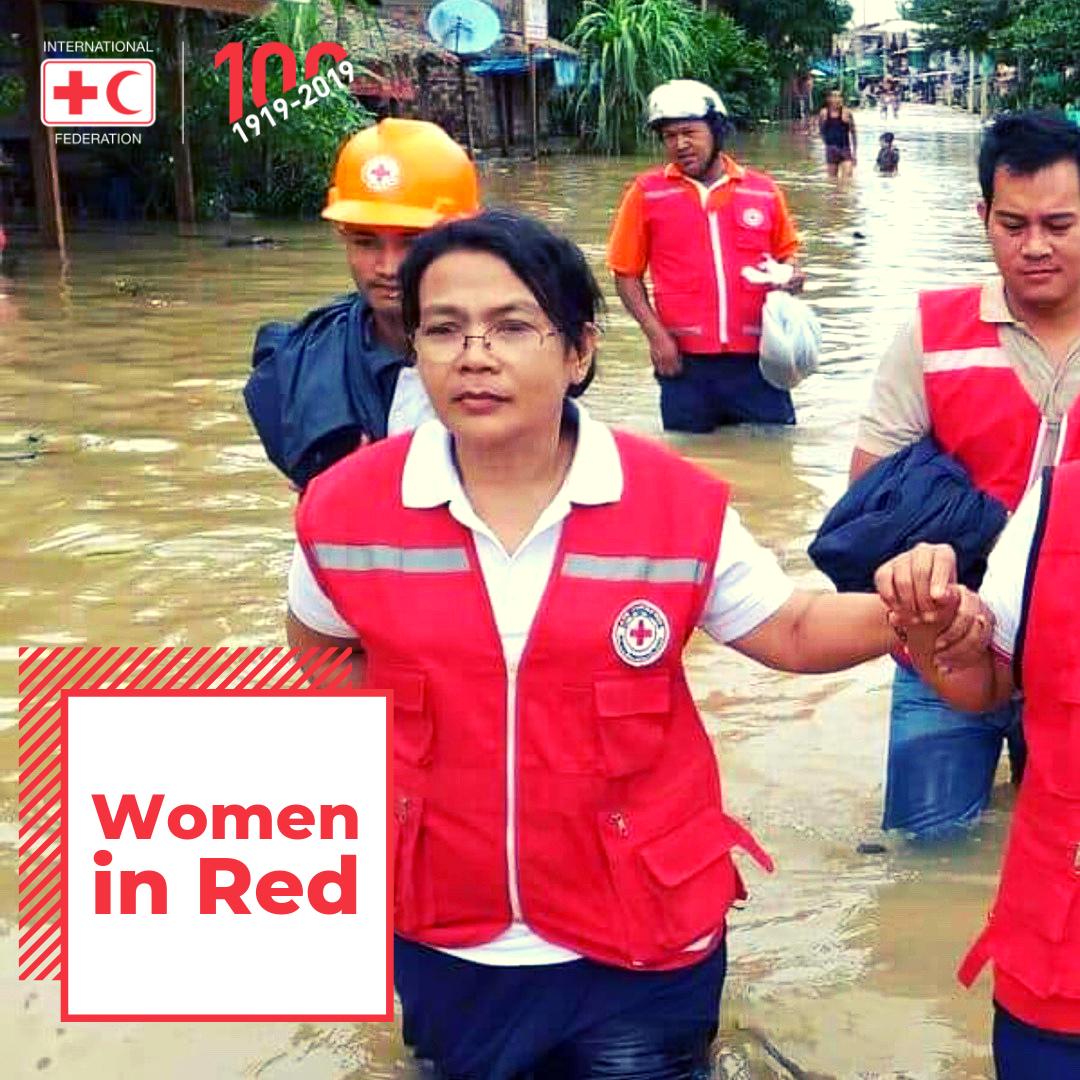 IFRCAsiaPacific's tweet photo. #WomenInRed have been at the forefront of humanitarian action for decades. On #WorldHumanitarianDay and every day, we honor their persistent efforts to save lives and bring change in #Myanmar and around the world. #RedCross #RedCrescent #MyanmarRedCross #Thread https://t.co/Slqrwl6vX7