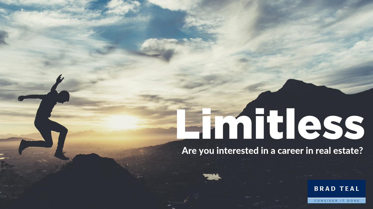 Whether you’re considering your first career step, contemplating a career change, or you have real estate experience and want to learn more about us, we welcome you to attend the Brad Teal Real Estate Career Information Evening. Register right here. bit.ly/2K7wh6E