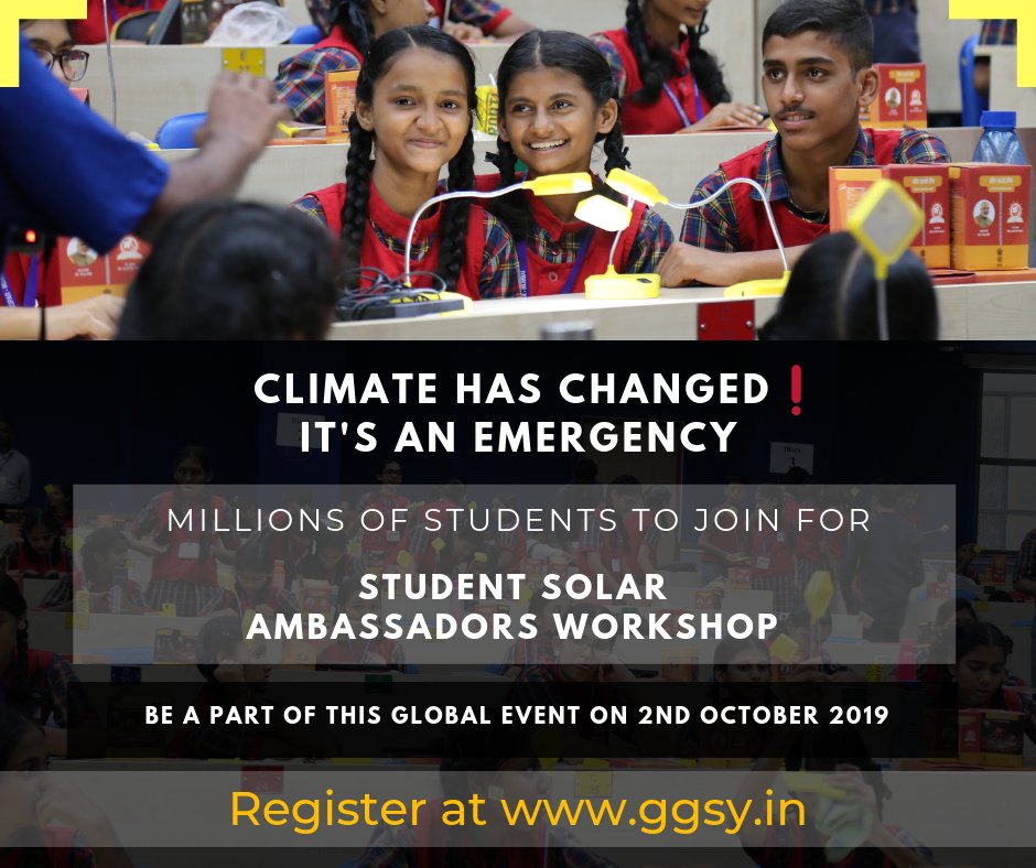 DrChetanSolanki's tweet photo. Let's fight against #ClimateChange &amp; #SwitchToSolar 
Encourage young minds to become Solar Ambassadors by assembling their own #SolarLamp &amp; take pledge of #Nonviolence to #environment on 2nd October! Join us at https://t.co/DCuVnCgb36
#gandhi150 Don't miss! Retweet &amp; Contribute! https://t.co/bgRXvQWzY5