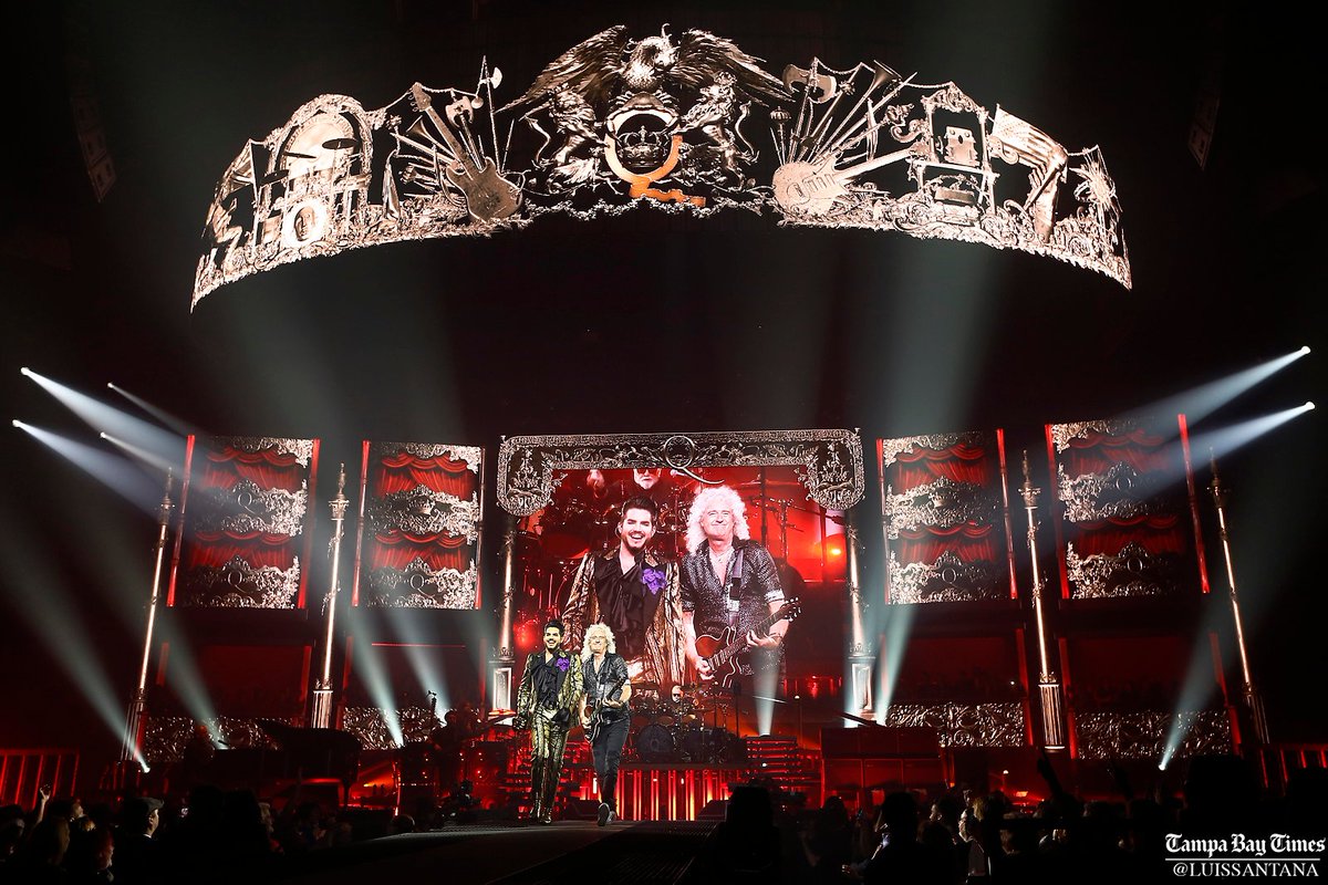 LuisSantana's tweet photo. @QueenWillRock and @adamlambert rock the house at @AmalieArena in Tampa #QueenInTampa #QueenLambert https://t.co/LISm7kSxKm